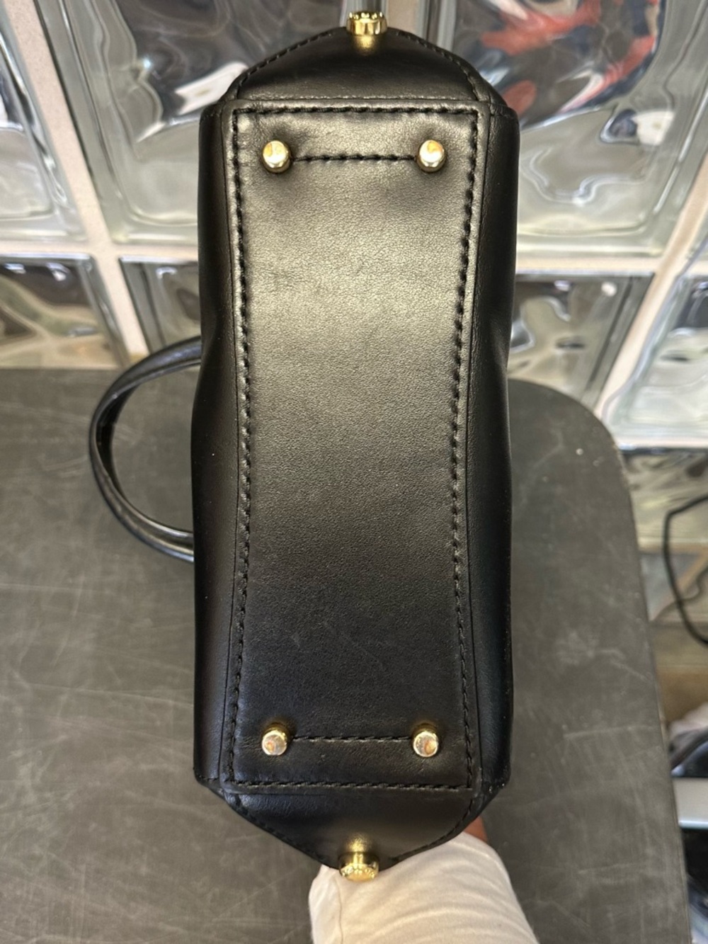 Coach Grace Black Leather Double-Handle Satchel with Gold Hardware - Picture 4 of 4